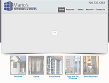 Tablet Screenshot of marioswindowsdoors.com